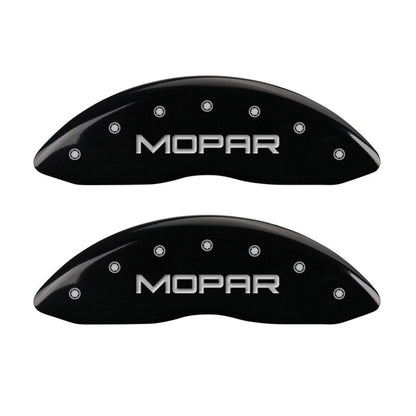 MGP 4 Caliper Covers Engraved Front & Rear MOPAR Black finish silver ch MGP