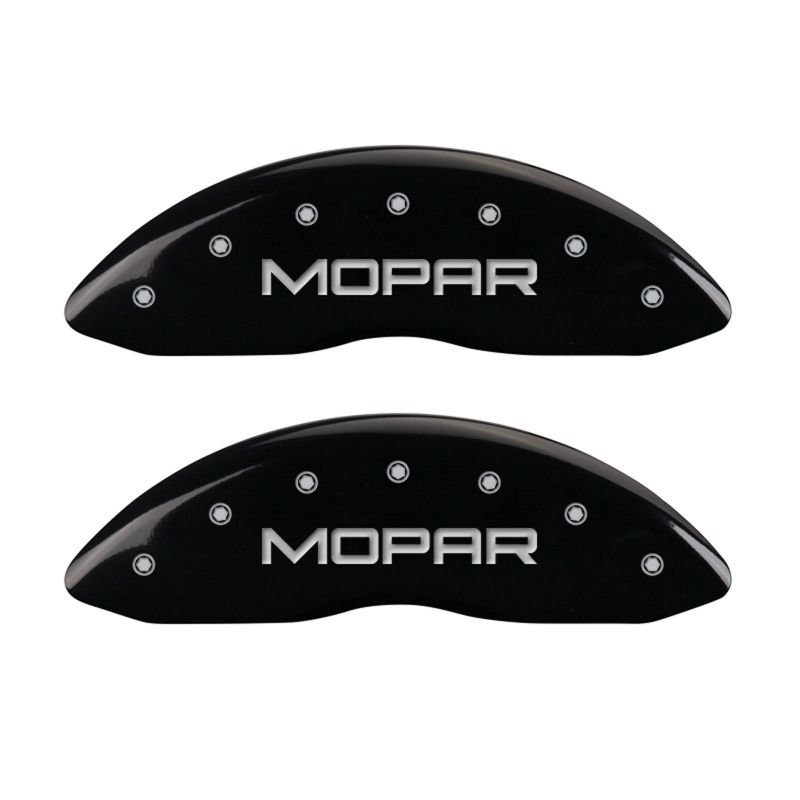 MGP 4 Caliper Covers Engraved Front & Rear MOPAR Black finish silver ch MGP