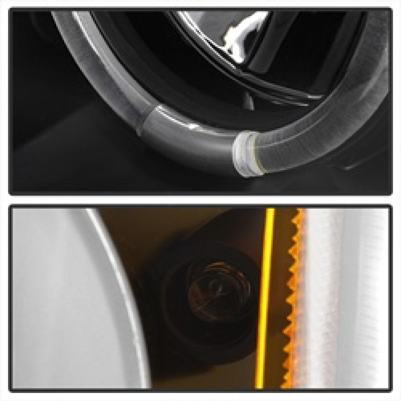 Spyder Chevy Silverado 1500 03-06 Projector LED Halo LED Amber Reflctr Blk PRO-YD-CS03-AM-BK - eliteracefab.com