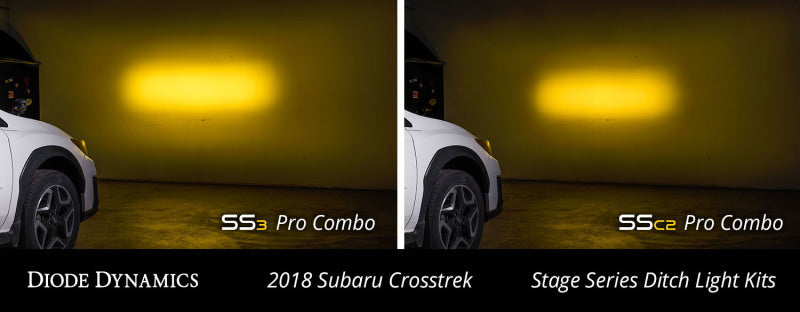 Diode Dynamics 18-21 Subaru Crosstrek Pro SS3 LED Ditch Light Kit - Yellow Combo