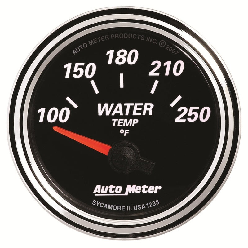 Autometer Designer Black II 52mm 250 Deg F Water Temp Gauge 1238