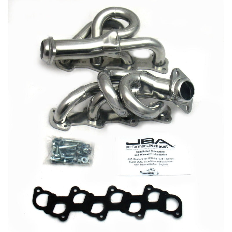 JBA 97-03 Ford F-150 4.6L 2V 1-1/2in Primary Silver Ctd Cat4Ward Header JBA