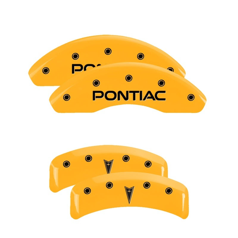 MGP 4 Caliper Covers Engraved Front Pontiac Rear Arrow Yellow Finish Blk Char 1997 Pontiac Firebird MGP