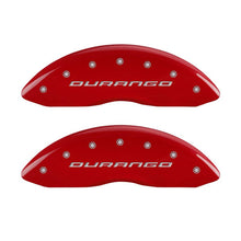 Load image into Gallery viewer, MGP 4 Caliper Covers Engraved Front &amp; Rear With out stripes/Durango Red finish silver ch MGP