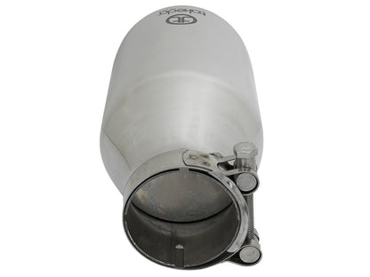 aFe Takeda 304 Stainless Steel Clamp-On Exhaust Tip 2.5in. Inlet / 4.5in. Outlet / 9in. L - Polished aFe