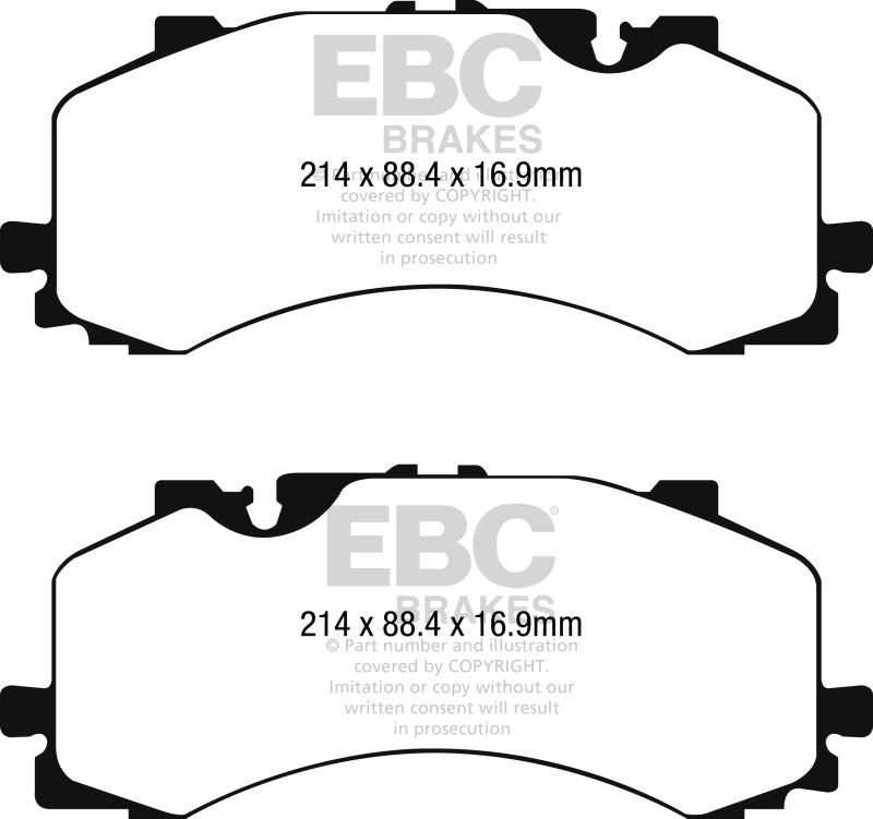 EBC 2016+ Audi Q7 3.0L Supercharged Yellowstuff Front Brake Pads - eliteracefab.com