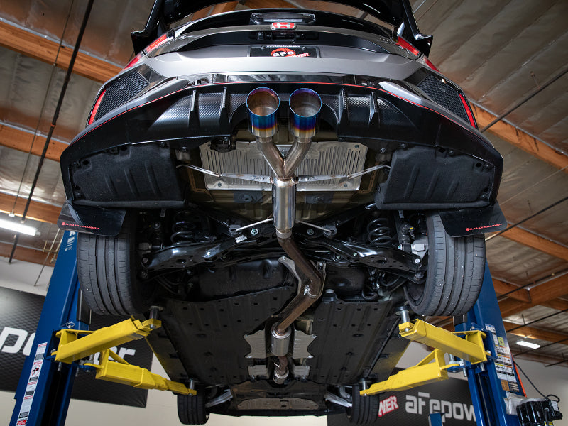 aFe Takeda 2.5in 304SS Axle-Back Exhaust System 17-19 Honda Civic Type R L4-2.0L (t) - BL Flame Tip aFe
