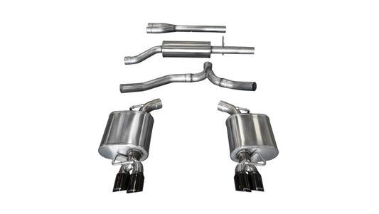Corsa 11-14 Dodge Charger SXT 2.5in Sport Cat-Back Dual Rear Exit w/ Twin 3.0in Black Tips CORSA Performance