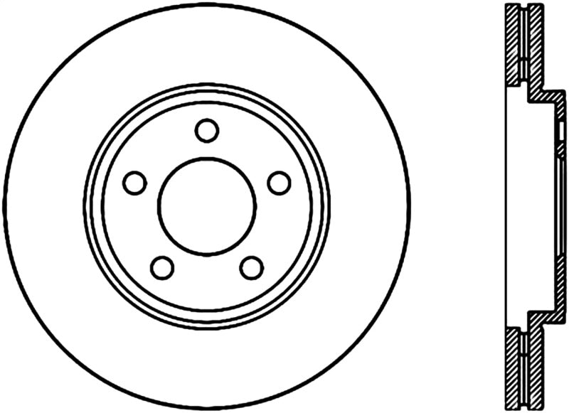 StopTech 03-11 Ford Crown Victoria Cryo Slotted Front Left Sport Brake Rotor Stoptech