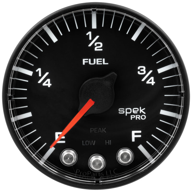 Autometer Spek-Pro Gauge Fuel Level 2 1/16in 0-270 Programmable Blk/Blk P312328