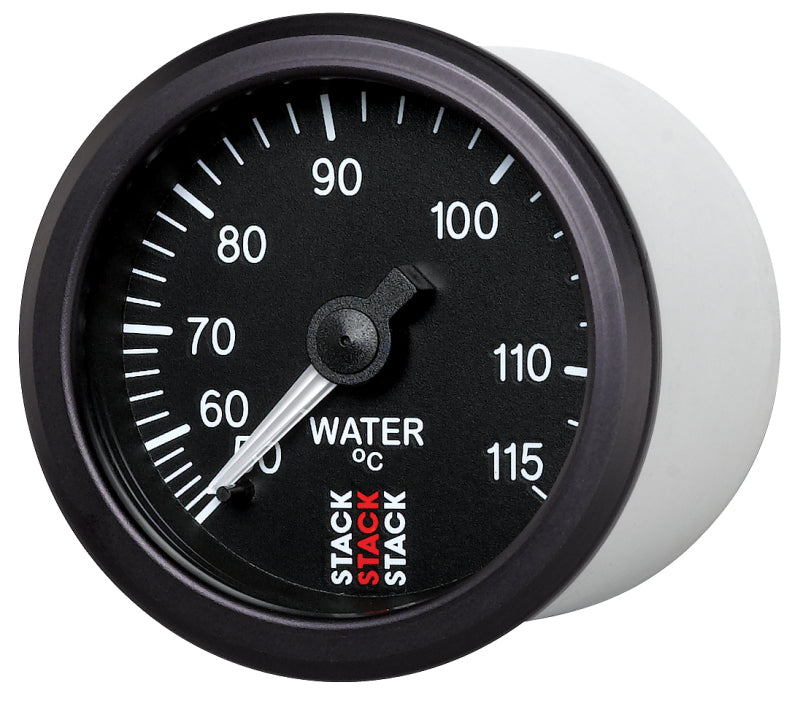 Autometer Stack Instruments 52mm 50-115 Celsius 3/8 BSPT (M) Mechanical Water Temp Gauge - Black ST3107