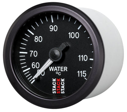 Autometer Stack Instruments 52mm 50-115 Celsius 3/8 BSPT (M) Mechanical Water Temp Gauge - Black ST3107