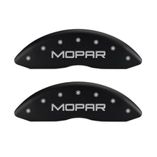 Load image into Gallery viewer, MGP 4 Caliper Covers Engraved Front &amp; Rear MOPAR Red finish silver ch MGP