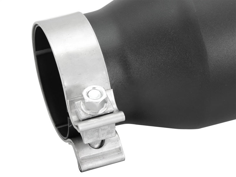 aFe Power Gas Exhaust Tip Black- 3 in In x 4.5 out X 9 in Long Bolt On (Black) - eliteracefab.com