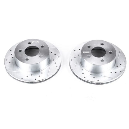 Power Stop 90-99 Jeep Cherokee Front Evolution Drilled & Slotted Rotors - Pair PowerStop