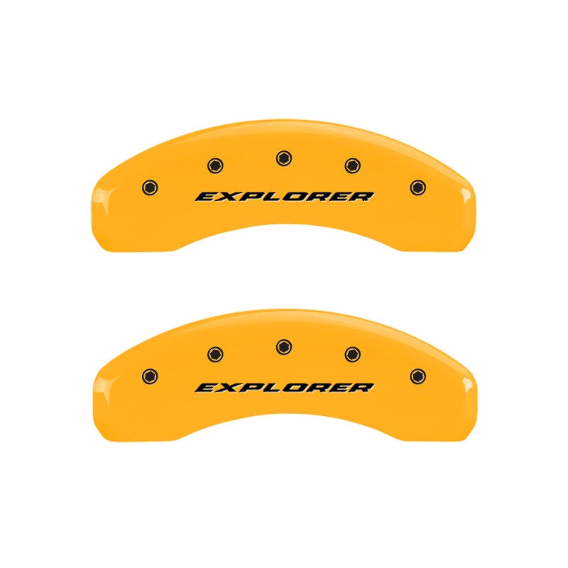 MGP 4 Caliper Covers Engraved Front & Rear Explorer Yellow Finish Black Char 2006 Ford Explorer MGP