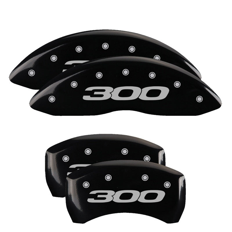 MGP 4 Caliper Covers Engraved Front & Rear 300/2017 Black Finish Silver Char 2014 Chrysler 300 MGP