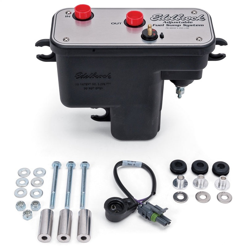 Edelbrock Fuel System Universal Fuel Sump Module Adjustable Fuel Sump Tank Only 255 LPH - eliteracefab.com