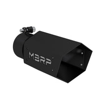 Load image into Gallery viewer, MBRP Universal 4in Hex Tip 3in Inlet 10in Length w/ Logo - Black Coated - eliteracefab.com