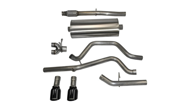 Corsa 14 GMC Sierra/Chevy Silv 1500 Crew Cab/Short Bed 5.3L V8 Black Sport Dual Rear CB Exhaust CORSA Performance