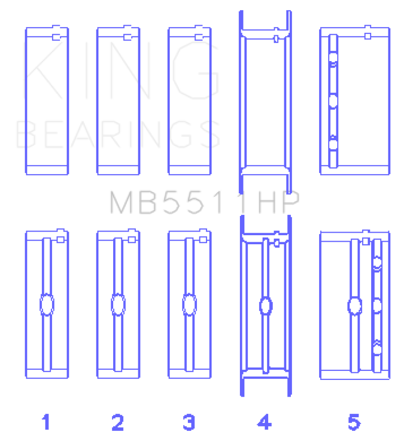 King GM 326/350/389/400 w/ 3in Main (Size STD) Main Bearing Set King Engine Bearings