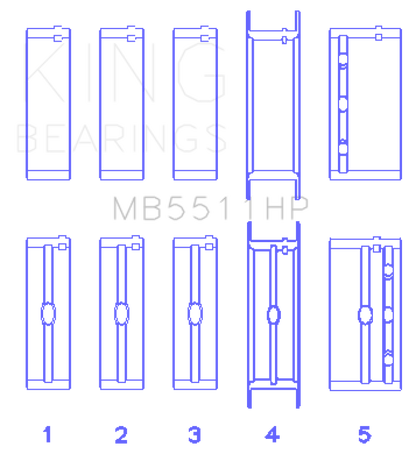 King GM 326/350/389/400 w/ 3in Main (Size STD) Main Bearing Set King Engine Bearings