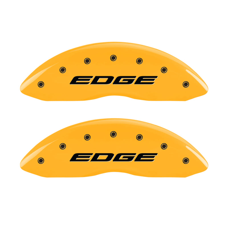 MGP 4 Caliper Covers Engraved Front & Rear EDGE/2015 Yellow finish black ch MGP