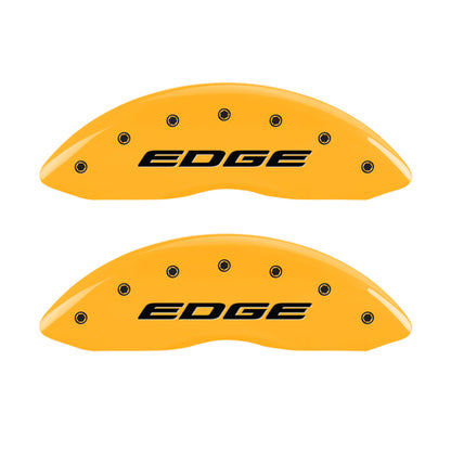 MGP 4 Caliper Covers Engraved Front & Rear EDGE/2015 Yellow finish black ch MGP