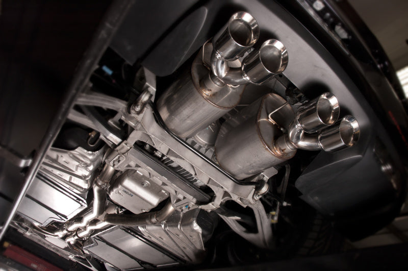Stainless Works 2009-13 C6 Corvette Axleback 2-1/2in Dual Chambered Turbo Mufflers Quad 4in Tips Stainless Works