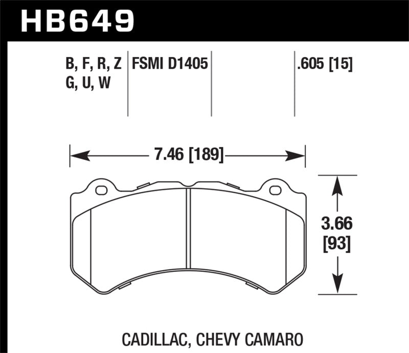 Hawk 08-12 Cadillac CTS-V / 12 Jeep Grand Cherokee (WK2) SRT8 DTC-60 Front Race Brake Pads - eliteracefab.com