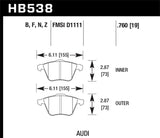 Hawk Performance Ceramic Brake Pads - HB538Z.760