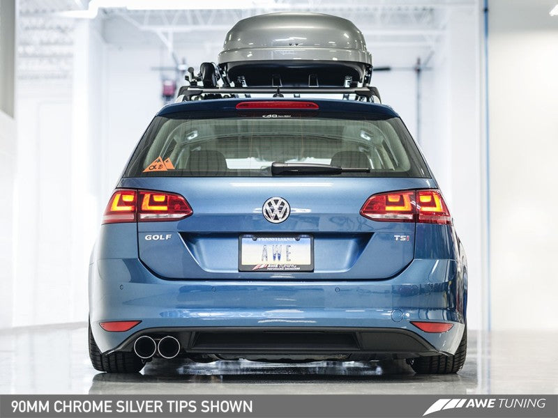 AWE Tuning VW MK7 Golf SportWagen Touring Edition Exhaust w/Chrome Silver Tips (90mm) - eliteracefab.com