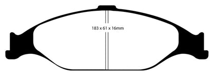 EBC 99-04 Ford Mustang 3.8 Yellowstuff Front Brake Pads - eliteracefab.com