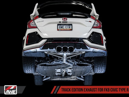 AWE Tuning 2017+ Honda Civic Type R Track Edition Exhaust w/Front Pipe & Triple Diamond Black Tips - eliteracefab.com
