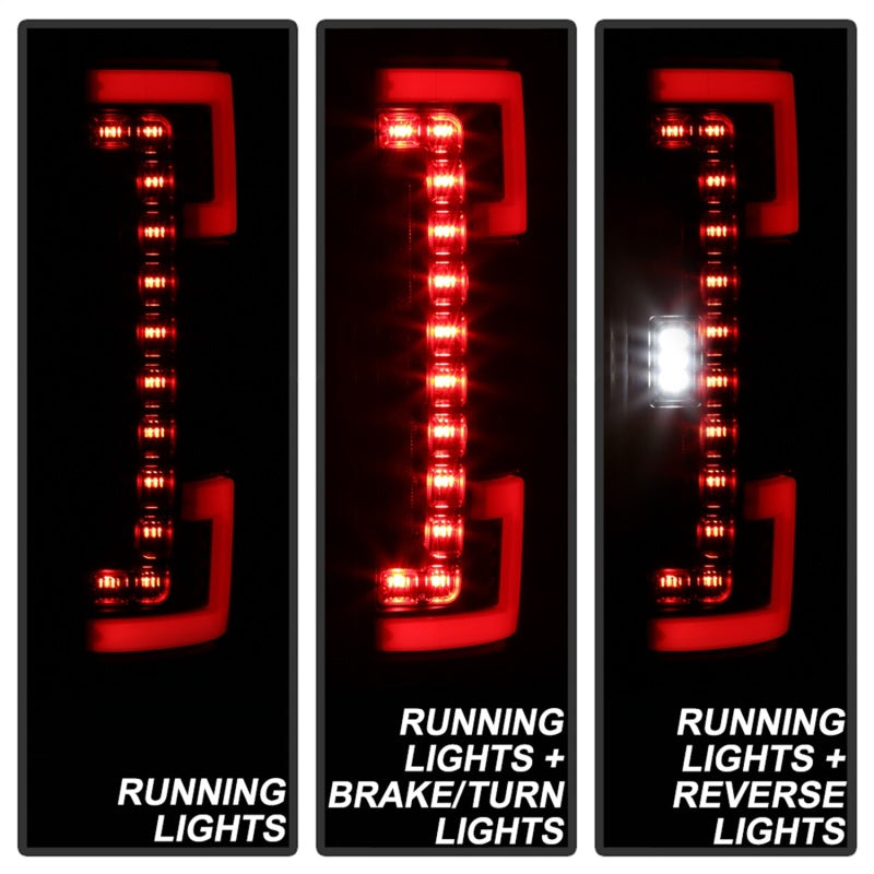 Spyder 17-18 Ford F-250 SD (w/Blind Spot Sensor) LED Tail Lights - Blk (ALT-YD-FS17BS-LED-BK) - eliteracefab.com