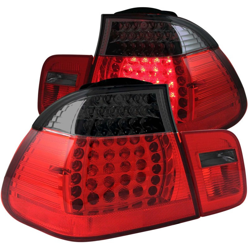 ANZO USA Bmw 3 Series E46 Led Taillights Red/Smoke; 2002-2005 - eliteracefab.com