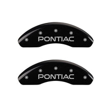 Load image into Gallery viewer, MGP 4 Caliper Covers Engraved Front Pontiac Engraved Rear G6 Black finish silver ch MGP