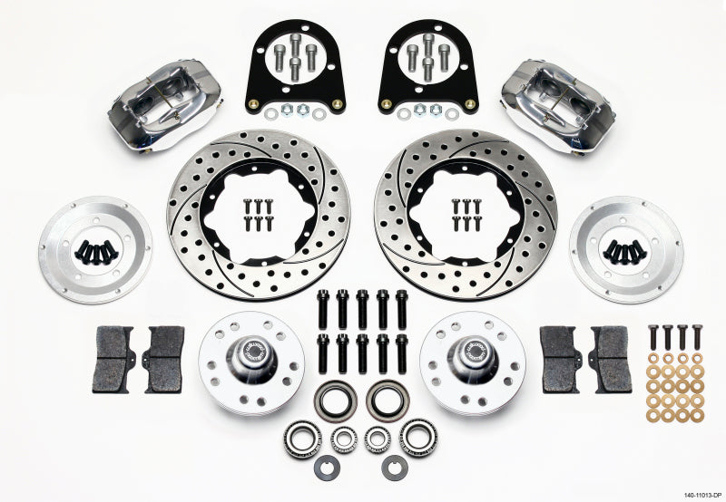 Wilwood Forged Dynalite Front Kit 11.00in Drill-Polished 37-48 Ford Psgr. Car Spindle Wilwood