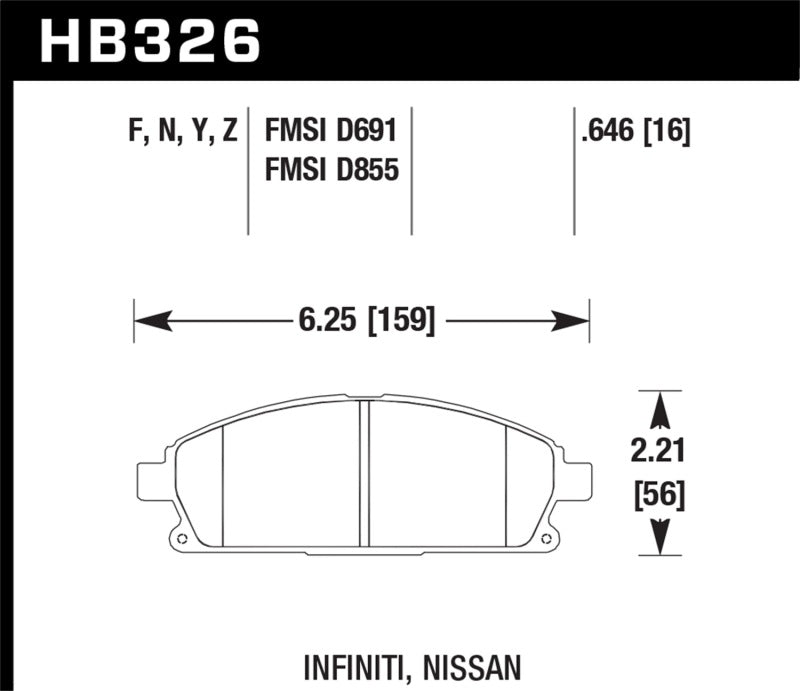 Hawk Performance LTS Brake Pads - HB326Y.646 Hawk Performance