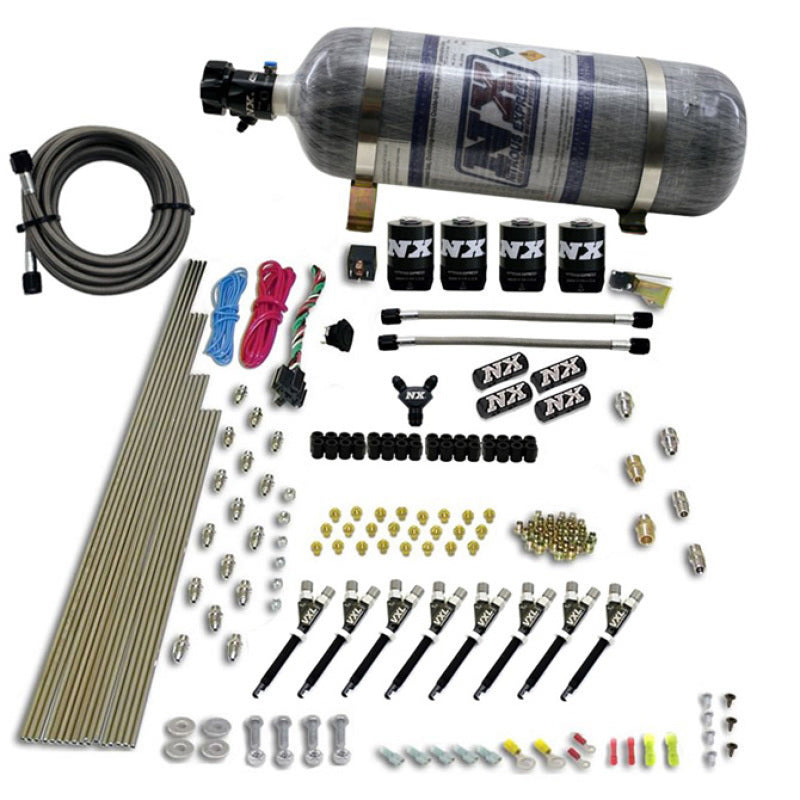 Nitrous Express 8 Cyl VXL Direct Port 4 Solenoids Nitrous Kit (200-500HP) w/12lb Bottle