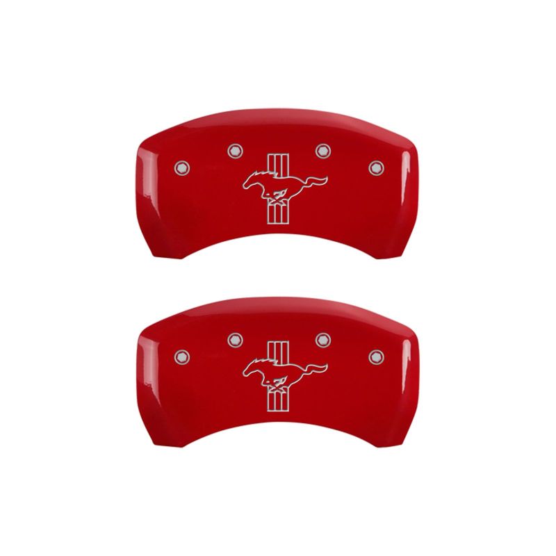MGP Rear set 2 Caliper Covers Engraved Rear GT500 Shelby & Cobra Red finish silver ch MGP
