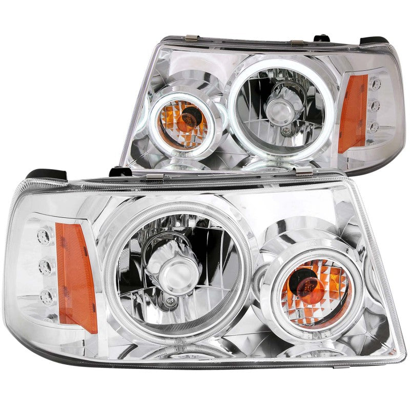 ANZO USA Ford Ranger Projector Headlights W/ Halo Chrome Ccfl 1 Pc; 2001-2011 - eliteracefab.com