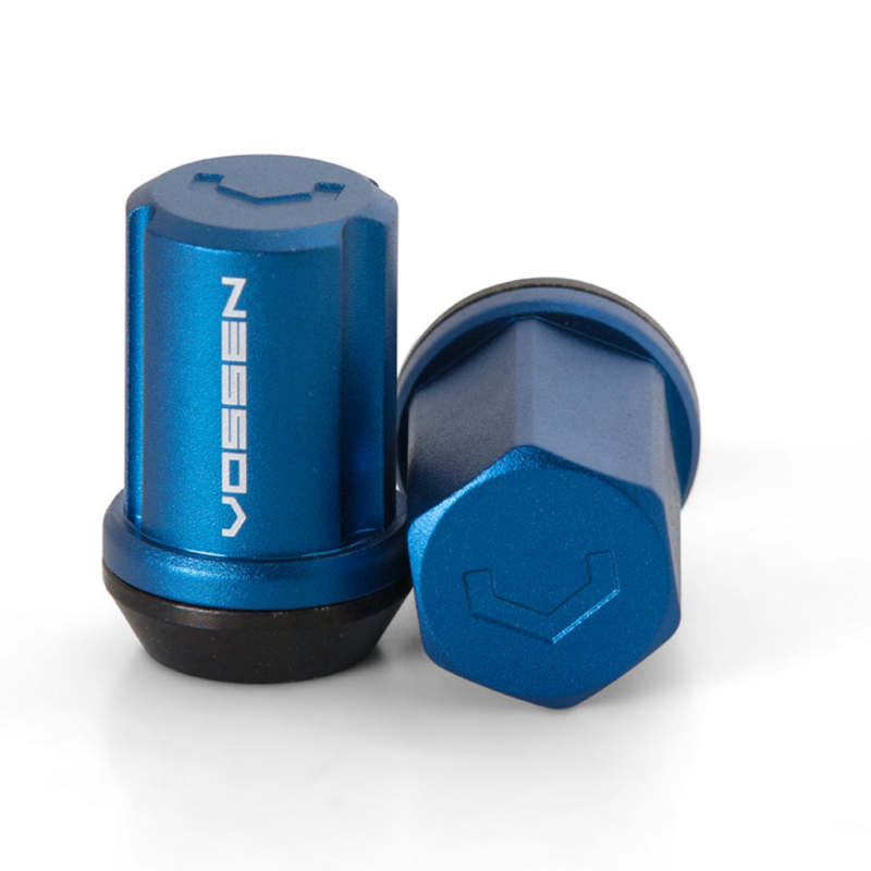 Vossen 35mm Lock Nut - 12x1.5 - 19mm Hex - Cone Seat - Blue (Set of 4)- LUG-NL1250-BL