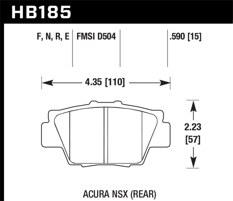 Hawk Performance HPS 5.0 Rear Brake Pads - HB185B.590 Hawk Performance