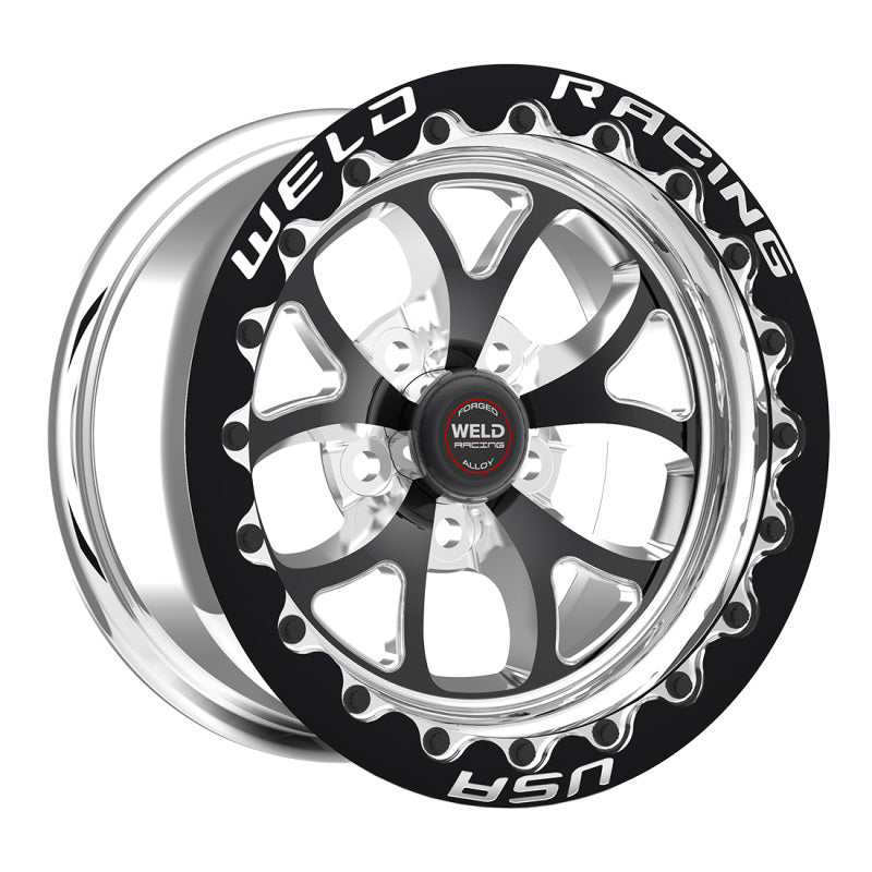 Weld S76 15x12.33 / 5x4.5 BP / 5.5in. BS Black Wheel (Medium Pad) - Black Single Beadlock MT