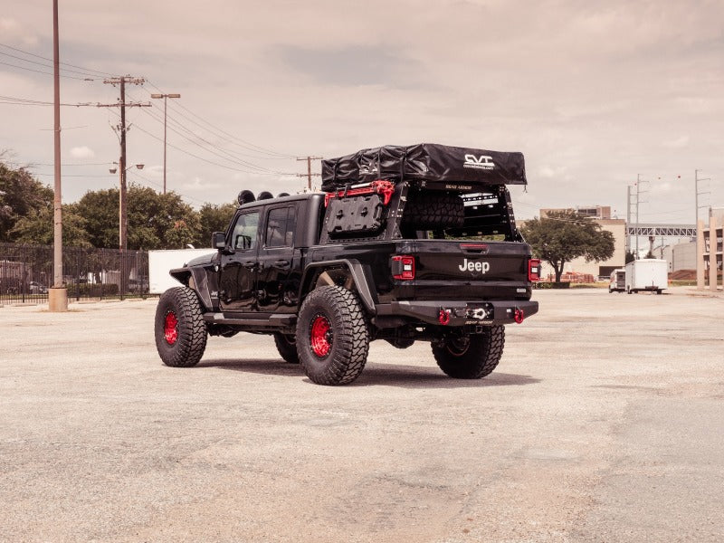 Road Armor 2020 Jeep Gladiator JT Stealth Rear Winch Bumper (for 9500lb Remote Winch) - Tex Blk - eliteracefab.com