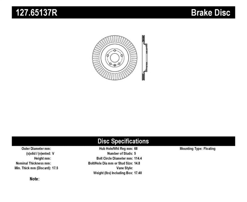 StopTech Slotted & Drilled Sport Brake Rotor Stoptech