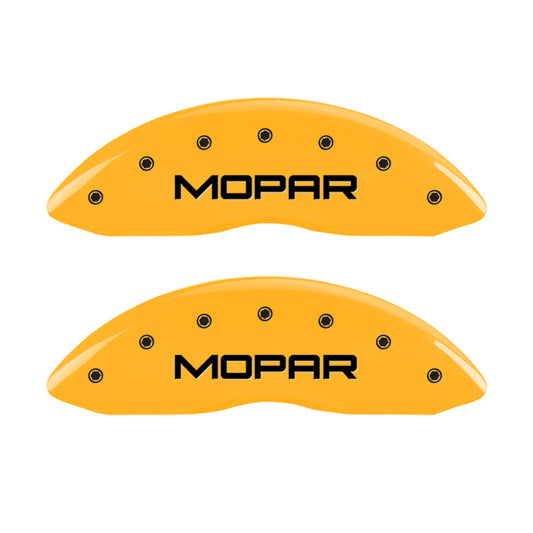 MGP 4 Caliper Covers Engraved Front JEEP Engraved Rear JEEP Grill logo Yellow finish black ch MGP