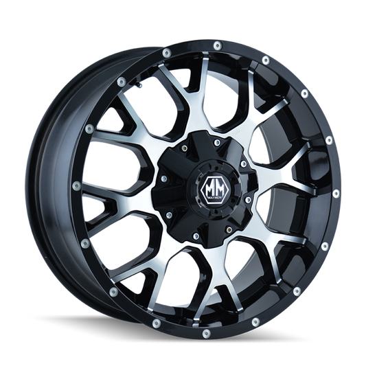 Mayhem 8015 Warrior 18x9 / 6x135 BP / -12mm Offset / 106mm Hub Black/Machined Face Wheel Mayhem