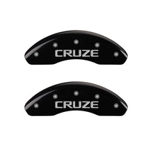 Load image into Gallery viewer, MGP Front set 2 Caliper Covers Engraved Front Cruze Black finish silver ch MGP